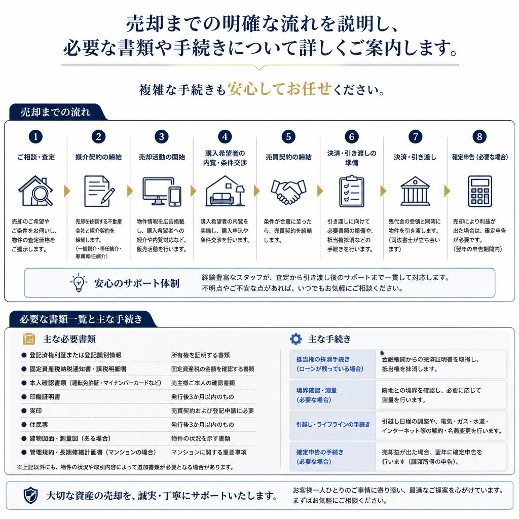 売却の流れと必要書類