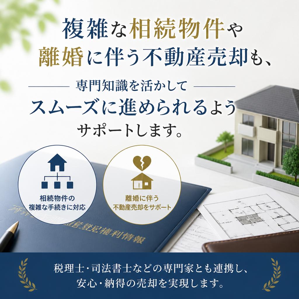 相続物件や離婚案件にも対応