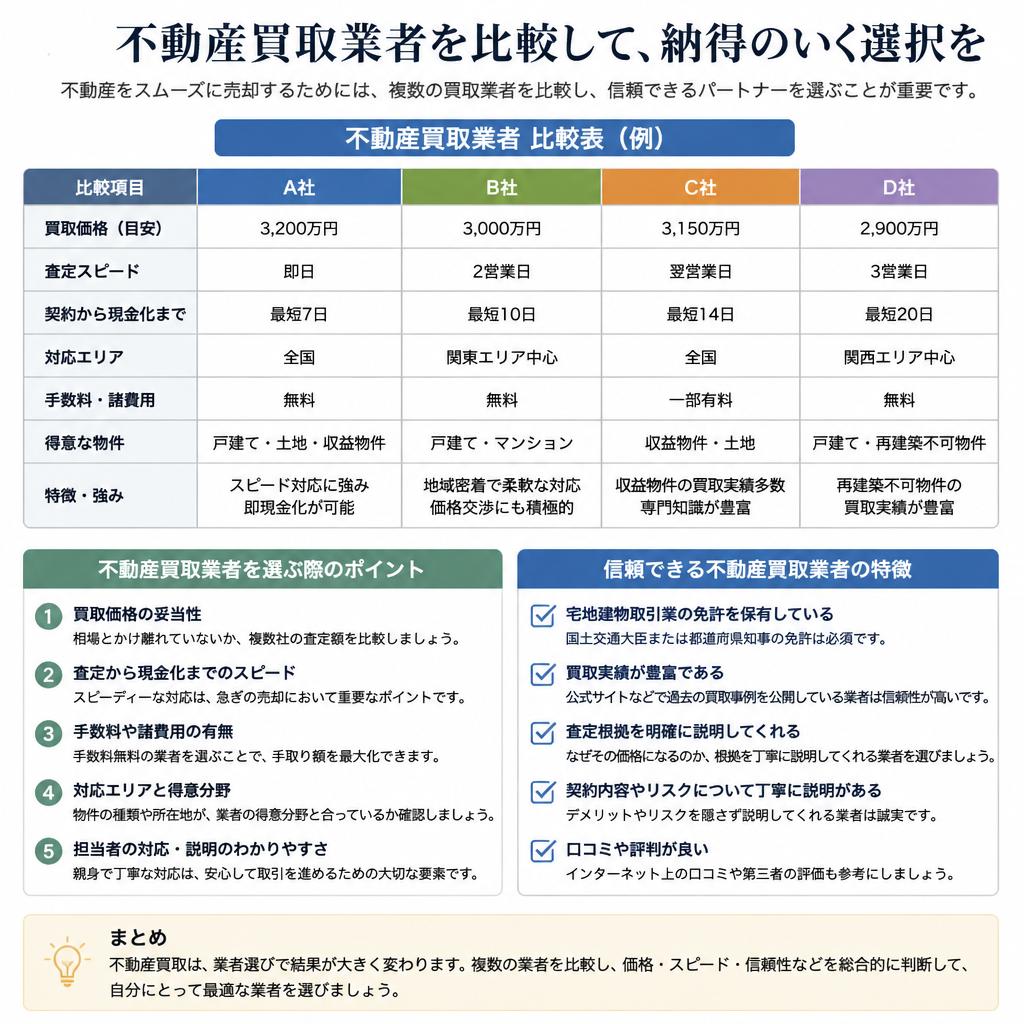 不動産買取業者の選び方