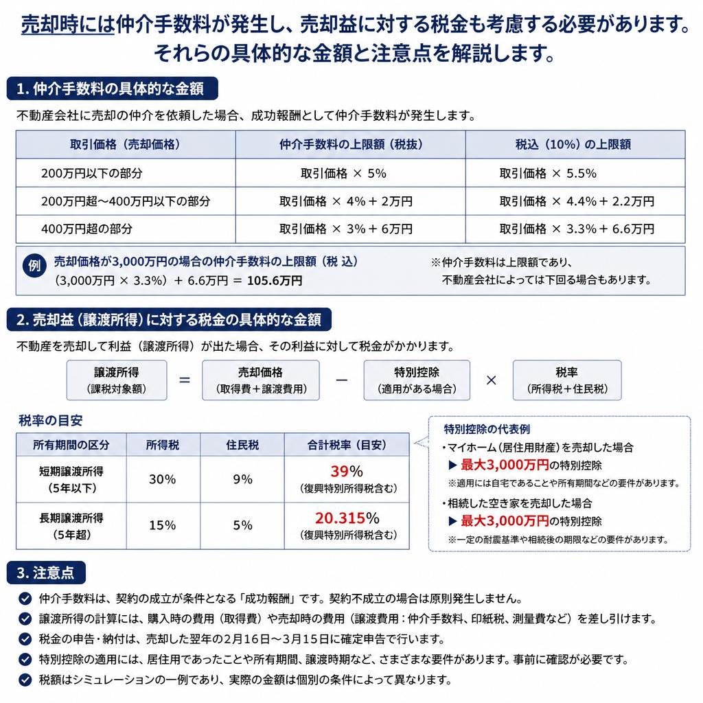 仲介手数料と税金の負担