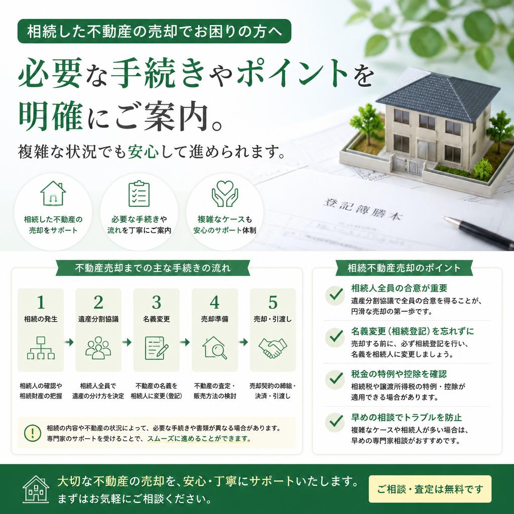 相続物件の売却もお任せ！
