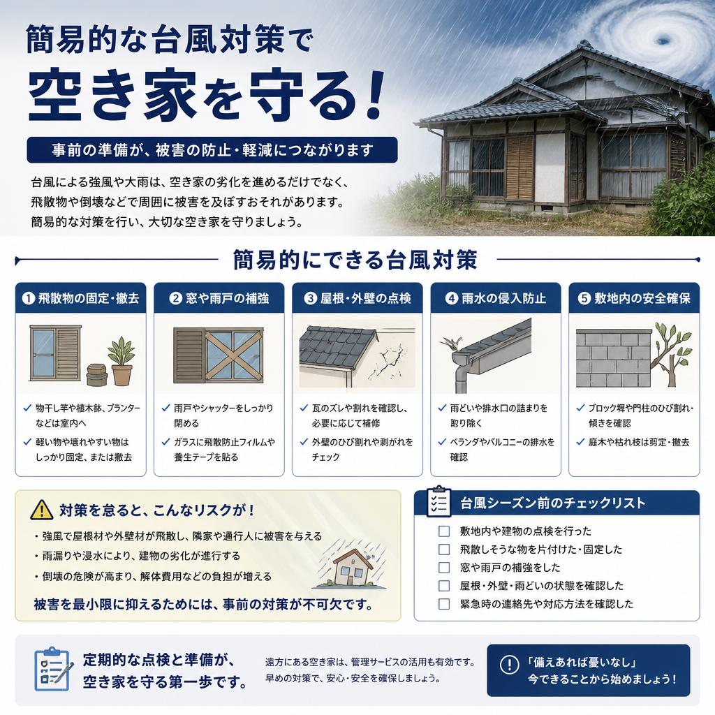 台風対策：空き家を守るためにできること