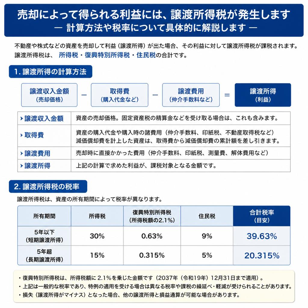 売却益にかかる税金とは？