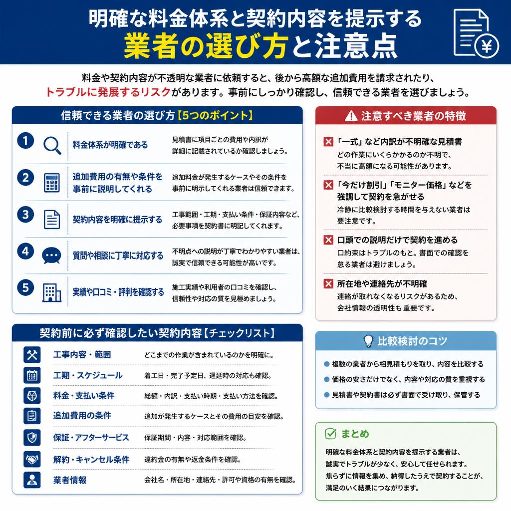 料金の透明性：隠れたコストに注意